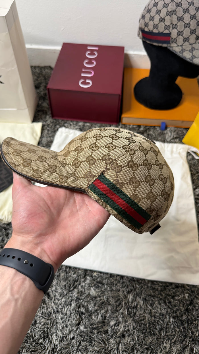 Casquette Gucci bande beige